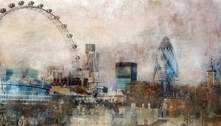 London Skyline – 80 x 45 cm – Canvas Leinwand auf Keilrahmen gespannt