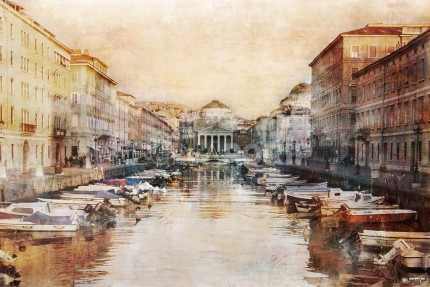 Italien Triest San Antonio – 120 x 80 cm – Canvas Leinwand auf Keilrahmen gespannt