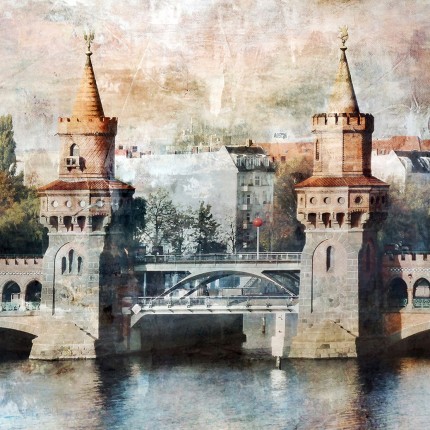 Berlin 10 Oberbaumbrücke – 30 x 30 cm – Canvas Leinwand auf Keilrahmen gespannt