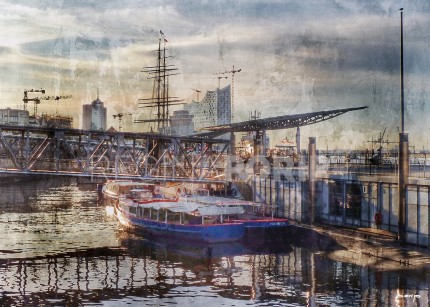 Hamburg Hafen 56 – 100 x 70 cm – Canvas Leinwand auf Keilrahmen gespannt