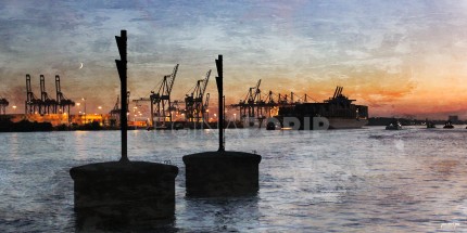 Hamburg Hafen 48 – 100 x 50 cm – Canvas Leinwand auf Keilrahmen gespannt