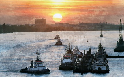 Hamburg Hafen 49 – 120 x 75 cm – Canvas Leinwand auf Keilrahmen gespannt