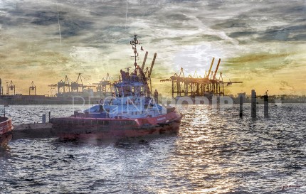 Hamburg Hafen 51 – 80 x 50 cm – Canvas Leinwand auf Keilrahmen gespannt