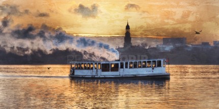 Hamburg Alster 47 – 100 x 50 cm – Canvas Leinwand auf Keilrahmen gespannt