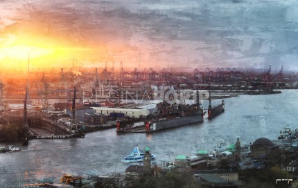 Hamburg Hafen 54 – 120 x 75 cm – Canvas Leinwand auf Keilrahmen gespannt