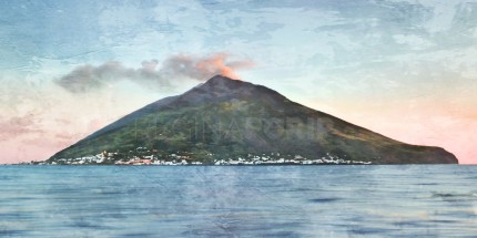 Italien Stromboli 1 – 80 x 40 cm – Canvas Leinwand auf Keilrahmen gespannt