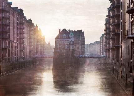 Hamburg Speicherstadt 16 – 100 x 70 cm – Canvas Leinwand auf Keilrahmen gespannt