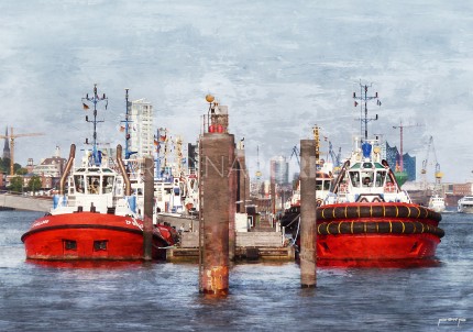 Hamburg Hafen 63  –  60 x 40 cm – Canvas Leinwand auf Keilrahmen gespannt