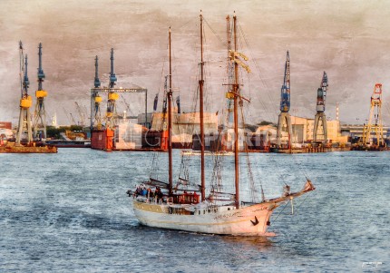Hamburg Hafen 61  –  60 x 40 cm – Canvas Leinwand auf Keilrahmen gespannt