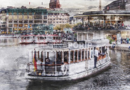 Hamburg Alster 52  –  50 x 35 cm – Canvas Leinwand auf Keilrahmen gespannt