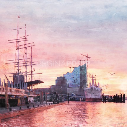 Hamburg Hafen 58  –  60 x 60 cm – Canvas Leinwand auf Keilrahmen gespannt