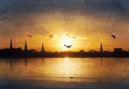 Hamburg Alster 51  –  100 x 70 cm – Canvas Leinwand auf Keilrahmen gespannt