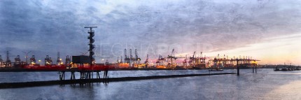 Hamburg Hafen 71  –  90 x 30 cm – Canvas Leinwand auf Keilrahmen gespannt