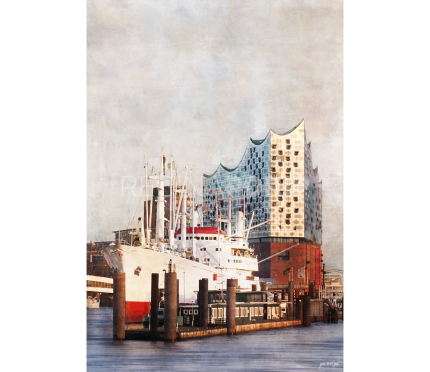 Hamburg Hafen 66 mit Elbphilharmonie – 70 x 100 cm – Canvas Leinwand auf Keilrahmen gespannt