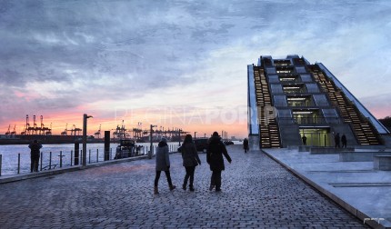 Hamburg Hafen 65  –  60 x 35 cm – Canvas Leinwand auf Keilrahmen gespannt