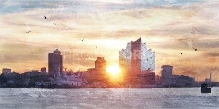 Hamburg Hafen 67  –  120 x 60 cm – Canvas Leinwand auf Keilrahmen gespannt