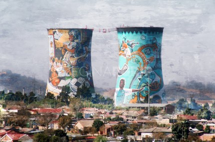 Johannesburg Soweto – Orlando Towers – 75 x 50 cm – Canvas Leinwand auf Keilrahmen gespannt