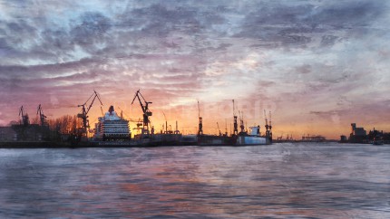 Hamburg Hafen 72  –  100 x 55 cm – Canvas Leinwand auf Keilrahmen gespannt