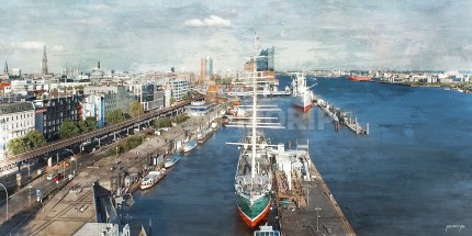 Hamburg Hafen 73  –  120 x 60 cm – Canvas Leinwand auf Keilrahmen gespannt