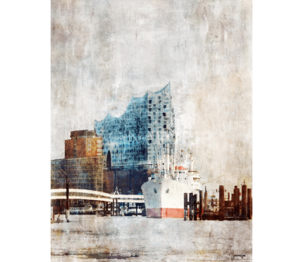 Hamburg Hafen 13 mit fertiger Elbphilharmonie – 100 x 130 cm