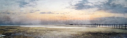 Nordsee mit Sunset 3  100 x 30 cm – Canvas Leinwand auf Keilrahmen gespannt