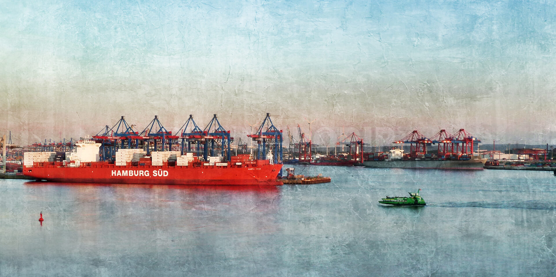 Hamburg Hafen 78  –  120 x 60 cm – Canvas Leinwand auf Keilrahmen gespannt