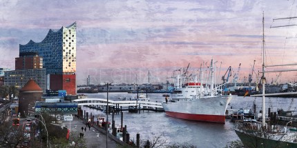 Hafen Hamburg 76  –  100 x 50 cm – Canvas Leinwand auf Keilrahmen gespannt