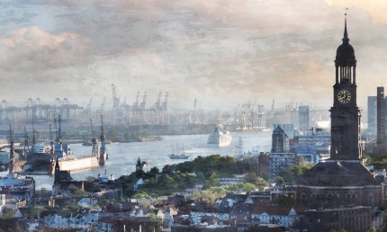 Hamburg Hafen 79  –  100 x 60 cm – Canvas Leinwand auf Keilrahmen gespannt