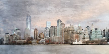 New York City Skyline 13  –  140 x 70 cm – Canvas Leinwand auf Keilrahmen gespannt