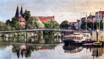 Lübeck 9  –  80 x 45 cm – Canvas Leinwand auf Keilrahmen gespannt