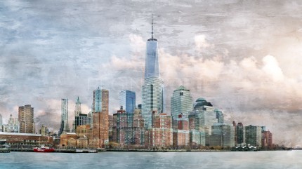 New York City Skyline 14  –  90 x 50 cm – Canvas Leinwand auf Keilrahmen gespannt