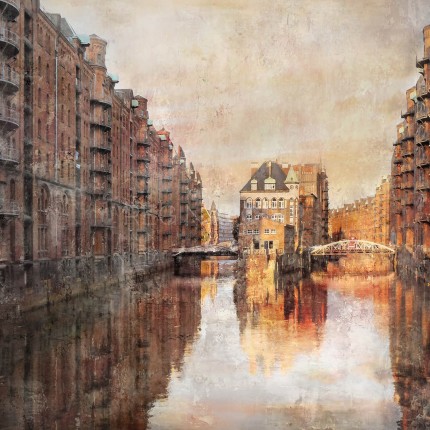 Hamburg Speicherstadt 20  –  100 x 100 cm – Canvas Leinwand auf Keilrahmen gespannt