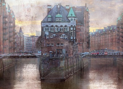 Hamburg Speicherstadt 22  –  110 x 80 cm – Canvas Leinwand auf Keilrahmen gespannt