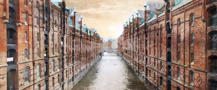 Hamburg Speicherstadt 23  –  120 x 50 cm – Canvas Leinwand auf Keilrahmen gespannt