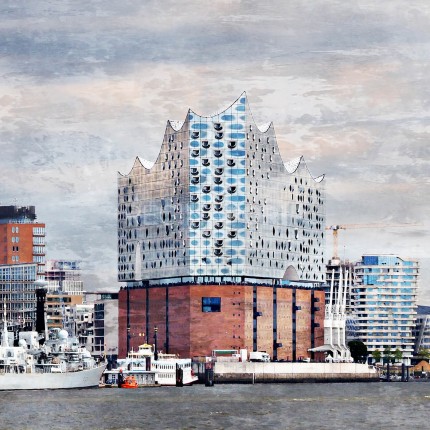 Hamburg Hafen 85  –  80 x 80 cm – Canvas Leinwand auf Keilrahmen gespannt