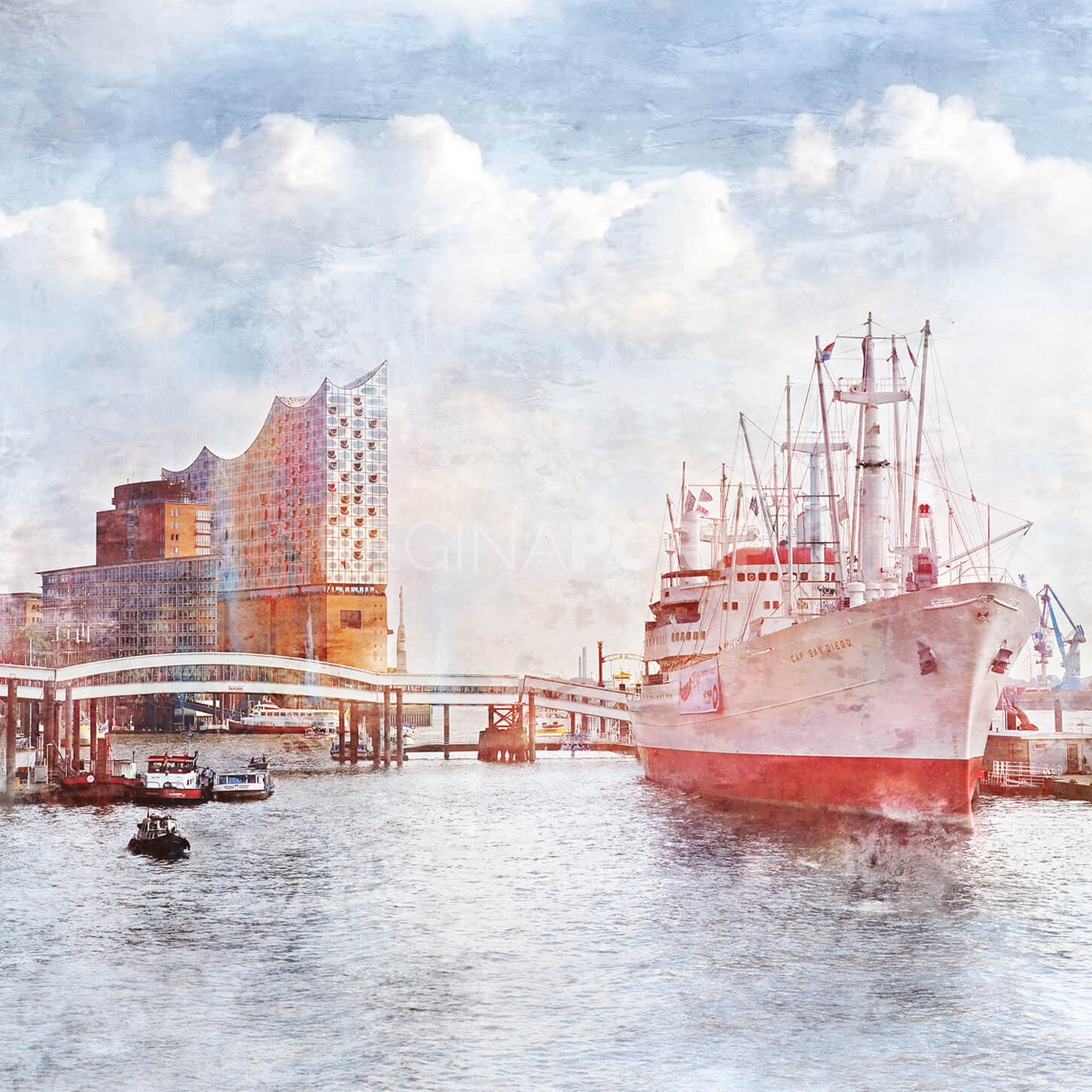 Hamburg Hafen 87  –  80 x 80 cm