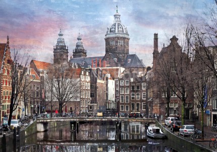 Amsterdam 7  –  50 x 35 cm – Canvas Leinwand auf Keilrahmen gespannt
