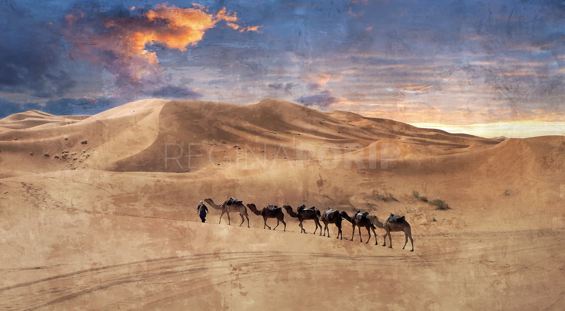 Marokko Sahara 2 – 100 x 55 cm – Canvas Leinwand auf Keilrahmen gespannt