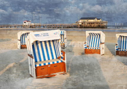 Sankt Peter-Ording 24  –  50 x 35 cm – Canvas Leinwand auf Keilrahmen gespannt