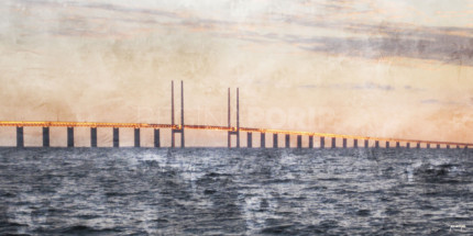 Öresundbrücke  –  120 x 60 cm – Canvas Leinwand auf Keilrahmen gespannt