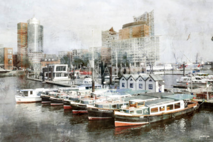 Hamburg Hafen 20  –  120 x 80 cm – Canvas Leinwand auf Keilrahmen gespannt