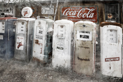 Kalifornien Gasstation 3  –  60 x 40 cm – Canvas Leinwand auf Keilrahmen gespannt
