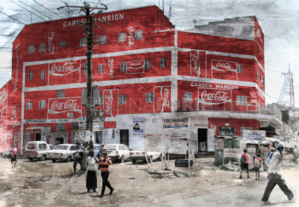 Kenia Nairobi Coco Cola  –  120 x 90 cm – Canvas Leinwand auf Keilrahmen gespannt