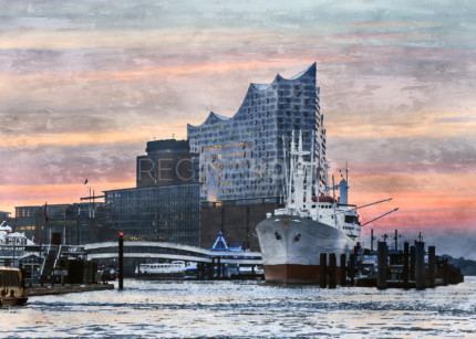 Hamburg Hafen 89  –  80 x 60 cm – Canvas Leinwand auf Keilrahmen gespannt
