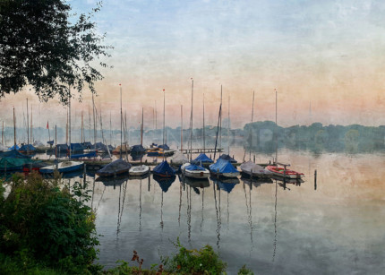 Hamburg Alster 63  –  80 x 60 cm – Canvas Leinwand auf Keilrahmen gespannt