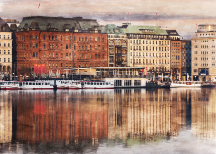 Hamburg Binnenalter 13 – 100 x 70 cm – Canvas Leinwand auf Keilrahmen gespannt
