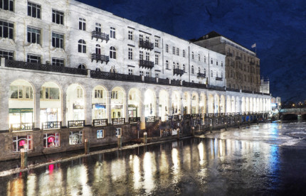 Hamburg Alsterarkaden 4  –  100 x 65 cm – Canvas Leinwand auf Keilrahmen gespannt