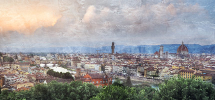 Skyline Florenz 1 – 100 x 47 cm – Canvas Leinwand auf Keilrahmen gespannt