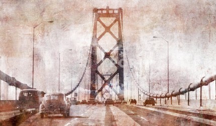 Kalifornien Bay Bridge 7 – 140 x 85 cm – Canvas Leinwand auf Keilrahmen gespannt