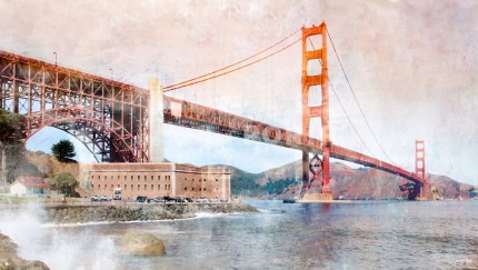 San Francisco Golden Gate Bridge 5 – 120 x 70 cm – Canvas Leinwand auf Keilrahmen gespannt